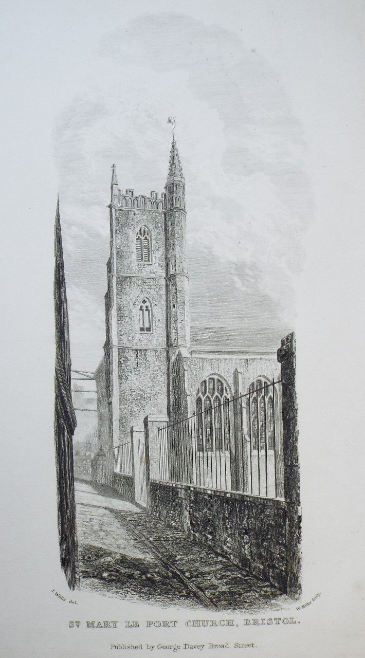 Print - St. Mary Le Port Church Bristol. - Willis